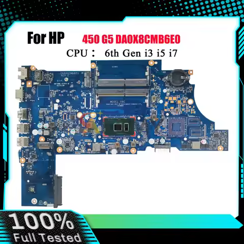 DA0X8CMB6E0 Laptop Motherboard For HP ProBook 450 G5 470 G5 With i3 i5 i7 CPU UMA DDR4 L23103-601 10