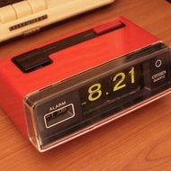 日本 昭和 紅 Citizen 翻頁鐘 8RD102 復古 古物 擺件 時鐘