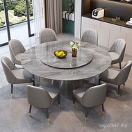 Commercial Combination Modern Board Round Round Table Luxury Turntable Light Italian Dining Table Si