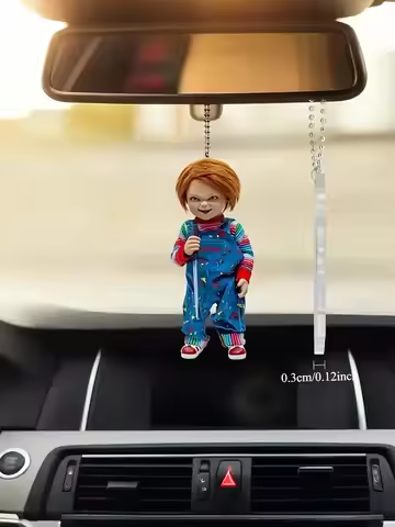 2D Flat Fun Halloween Jungle Acrylic Keychain – 2D Design for Bag & Car Rearview Mirror Decoration