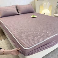 Latex Cooling Mattress Protector Washable Bed Cover Foldable Fitted Sheet Breathable Sleeping Mat