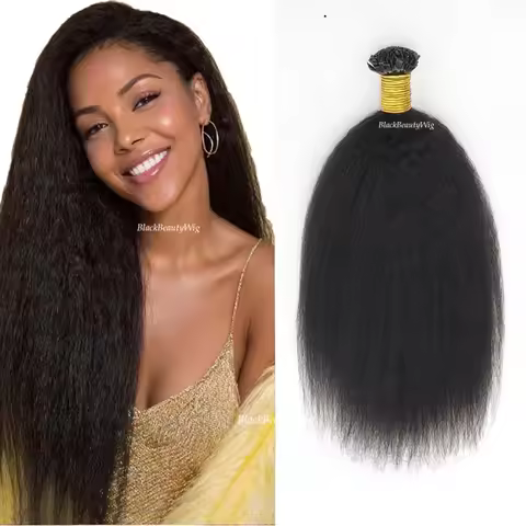 K Tip Hair Extension Kinky Straight Brazilian Remy Hair Flat Tip Hair Extensions Real Remy Human Hai