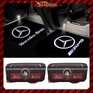 2/4Pcs Car Door Logo Lighting Welcome Light Hd Led Laser Projector Lamp For Mercedes Benz C Class W2