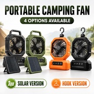Kipas Camping Portable Rechargeable Solar Fan 10000mAh 20000mAh LED Light Power Bank Outdoor Camping