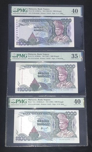 RM1000 Seribu Ringgit 5 6 & 7th Series Sign Gabenor Aziz Taha Jaafar Hussein & Ahmad Don 1983 1987 &