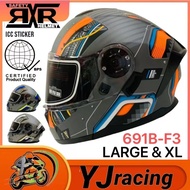 RXR 691B-F3 Full Face Helmet With ICC (BPS) sizes L (59-60cm) XL (62-64cm)