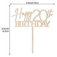 Rustic Happy Birthday Cake Topper in Wood with Age - Perfect for 18th 20th 30th 40th 50th 60th 70th 