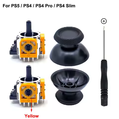 1set = 2pcs 3D Joystick Adjustable Resistor 2k3Ξ© + 2pcs Thumb Stick Cap +1pc Screwdriver for PS5 Con