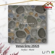 UNO Venus Grey 25x25 Kw1 Keramik Kasar Lantai Kamar Mandi Motif Batu
