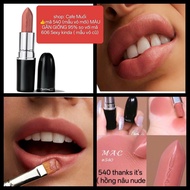 SON Thỏi  M@C Lustreglass Sheer-Shine Lipstick màu 540 Thanks Its M@C 👍 hồng nâu nude