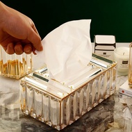 European-style Gold crystal tissue box Gold crystal storage decoration cosmetic storage brush storag