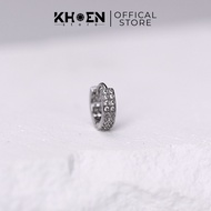 (1 Piece) Round stone earrings 2, 8mm thick - Alloy - Eyelets Store