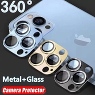 เลนส์กล้องกระจกสำหรับ iPhone 11 12 13 Pro Maxเลนส์กล้องทำจากโลหะสำหรับ iPhone 12 13 Mini อุปกรณ์ป้องกันหน้าจอเลนส์กล้องถ่ายรูป IPhone 13pro 11pro 12pro