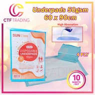 Suncare Disposable Underpad 60cmx90cm / 75cmx75cm / 43cmx61cm 4ply ( Alas Pelapik Tilam )