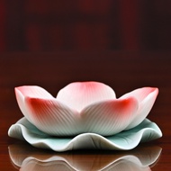 Fanqu Ceramic Butter Lamp Lotus Lamp Candle Holder Buddha Offering Candle Stand Lamp Base Buddha Lam