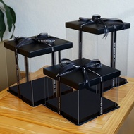 Transparent Cake Box BLACK without Ribbon / Kotak Kek / Kotak Hantaran / Transparent Gift Box