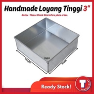 3inch Aluminium Square Cake Mould Tin Tray Loyang Kek PETAK 8X8X3 Segi Empat Handmade Acuan kek Loya