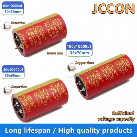 2PCS JCCON 63v10000uf 80v10000uf 100v10000uf 30/35mm Audio Electrolytic Capacitor High fidelity ampl