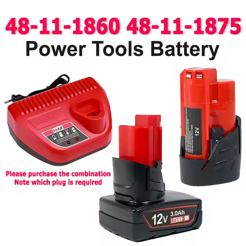 12V Battery 3Ah 6Ah Rechargeable Battery for Milwaukee M12 XC Cordless Power Tools 48-11-2402 48-11-