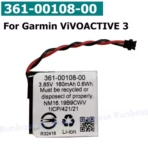 361-00108-00 Replacement Battery For Garmin ViVOACTIVE 3 Music Watch Smartwatch 160mAh