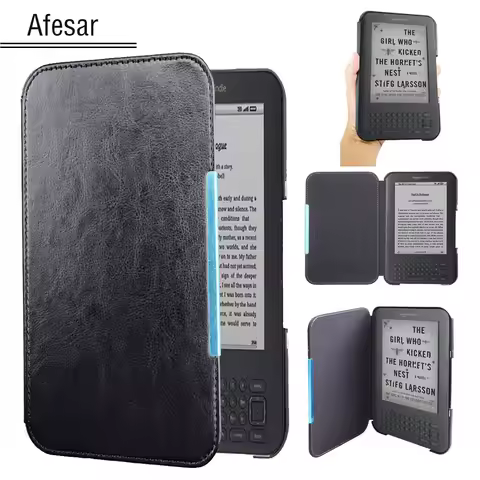 Flip Book Cover Case For Amazon Kindle 3 3rd Model D00901 Ereader Leather Case Magnet Closured Kindl