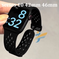 WENMA Magnetic Folding Strap For iWatch series 10 46mm 42mm Silicone sports bracelet iwatch 9 87 45m