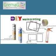 DIY Wainscoting Tool /Sendiri Pasang wainscoting/Miter Box/DIY Saw/Heavy Duty glue/white silicone/Wainscoting frame