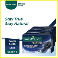 ✷ ✆ ✹ Palmolive Men Power Clean Bar Soap - with Charcoal, 115g Value Pack of 3