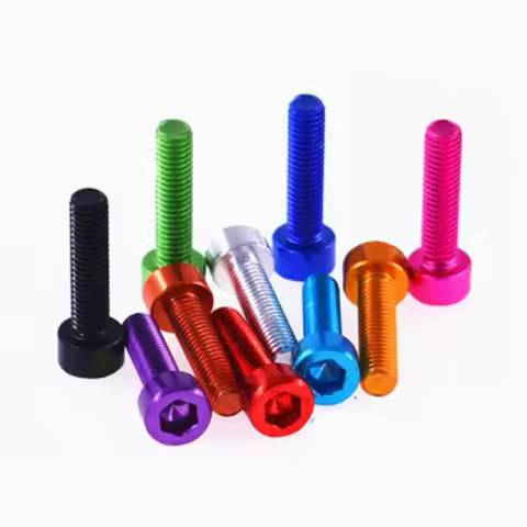 10pcs DIN912 M3 M4 M5 M6 Colourful Aluminum Hex Socket Cap Head Machine Screw Bolts Length 6mm to 25
