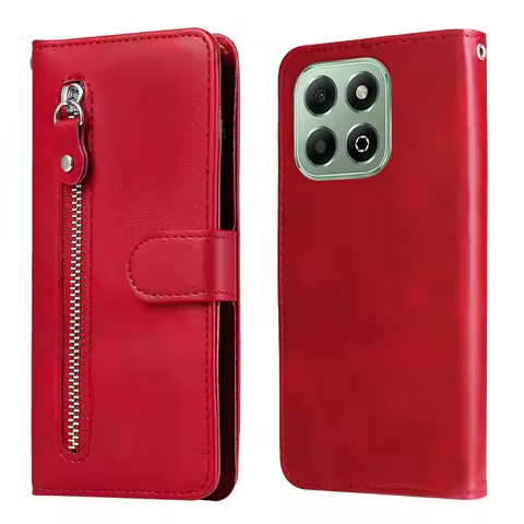 X6C/X7C/X8C/X9C Fundas Zipper Leather Case for Honor X6c Case Card Slot Stand Wallet Phone Cover for