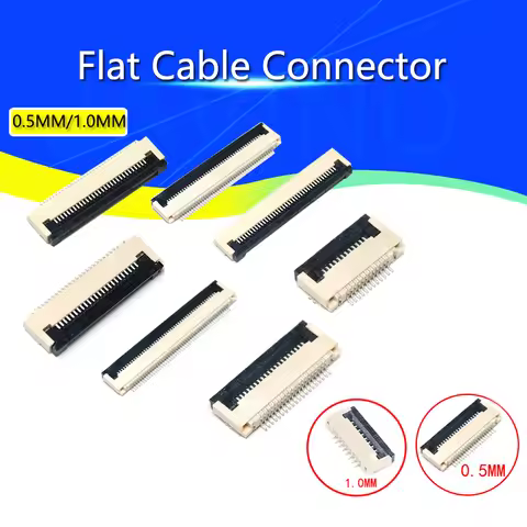 10pcs 0.5mm/1mm Pitch Under Clamshell Socket FPC FFC Flat Cable Connector 4P 5P 6P 8P 10P 12P 14P 16