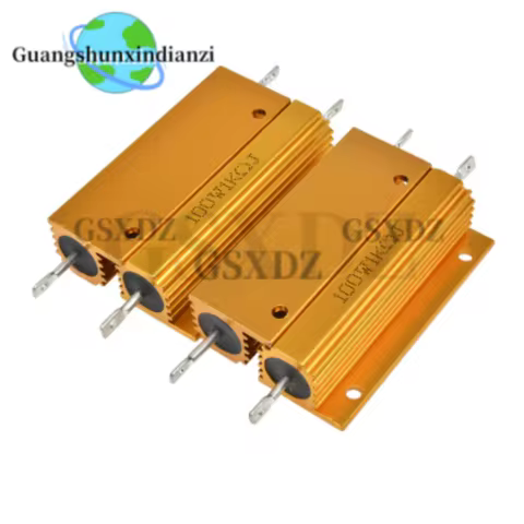 50W 100W Aluminum Power Metal Shell Case Wirewound Resistor 0.01 ~ 100K 0.05 0.1 0.5 1 2 6 8 10 20 2