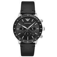 Emporio Armani AR11243 -43mm Mens Chronograph Black Leather Watch AR11241