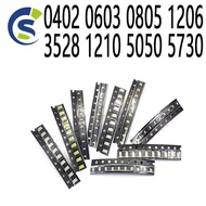 100pcs SMD LED Red Yellow Green White Blue light emitting diode Clear LED Light Diode 0402 0603 0805