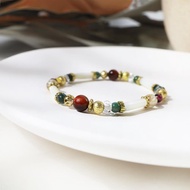 赫瓦爾島的假期 | A72紅虎眼石水草瑪瑙珍珠母貝水晶手鍊