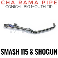 Cha Rama Conical Big Mouth Tip Motorcycle Exhaust Muffler for Smash 115 and Shogun / SYM / EURO / WA