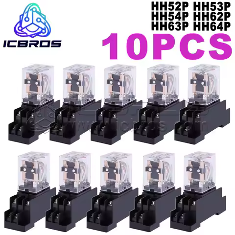 10pcs/lot Miniature Control Relays Small Intermediate Relay AC 12V DC C24 AC220 HH52P HH53P HH54P HH