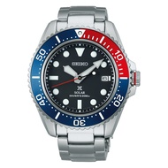 SEIKO PROSPEX SNE591Diver's Blue and Red Bezel Stainless Steel Solar Men's Watch