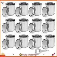 【pwlydc1g】12 Pack Empty Paint Cans with Lids 0.4 Quart Tin Unlined Paint Bucket, Unlined Paint Bucke