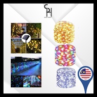 HEBAT👍Tembaga Luaran Lampu Raya Solar Fairy Light 12M 100LED 22M 200LED Lampu Taman Hiasan Kalis Air