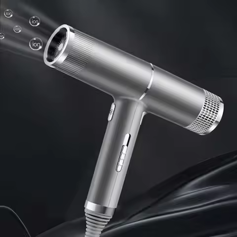 Low noise cold and hot negative ion hair dryer Intelligent temperature adjustable quick drying leafl