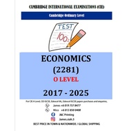 O Level ECONOMICS ( 2281 ) 2017-June/Nov 2025 (Paper 1,2)