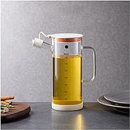 Glass Oil and Vinegar Bottle, Oil Dispenser Bottle with Scale, Large Capacity Condiment Dispensing Cruet for Barbecue,Cooking, Baking */1610 (Color : White, Size : 750ml)