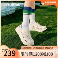 斯凯奇（Skechers）泡泡鞋洞洞鞋拖鞋女夏季易穿透气增高疏水踩屎感包头凉鞋111127 白色/WHT 37 尺码偏大，建议选小一码