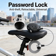 Helmet, Lock, 3-Digit, Luggage, Retractable, Bicycle/Motorcycle