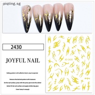 PP 1 Sheet Mirror Thorny Nail Sticker for Decorations Fashion Flame Nails Stickers Accessories for DIY Manicure Art Design SG