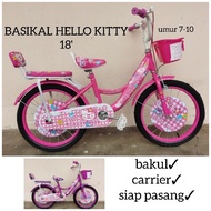 VVM: BASIKAL HELLO KITTY 18 INCH BICYCLE GIRL BASIKAL BUDAK PEREMPUAN UMUR 6-10 18beautykids