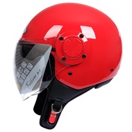 ZEUS ZS 217 RED GLOSSY RETRO DOUBLE VISOR