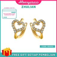 [ER5012] Subang LOVE BATU ZHULIAN Gold Plated Earring Jewellery Subang Zhulian Original Subang Emas 