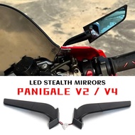for DUCATI PANIGALE V4 Accessories Motorcycle With LED Turn Signal Stealth Mirrors Panigale V2 Rearv